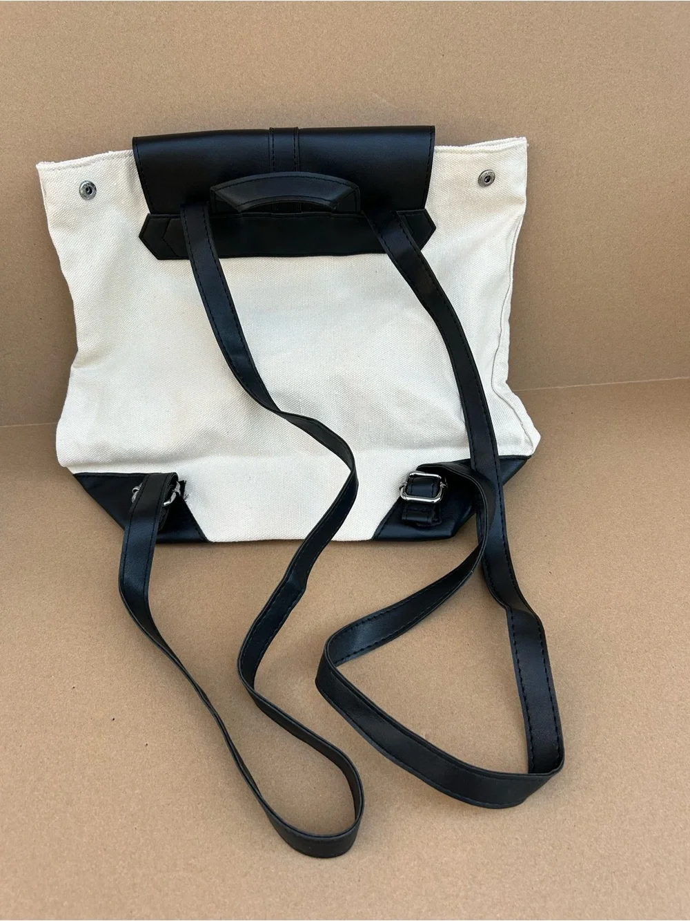 Deux Lux Backpack Women's Geometric Cut Black Beige
